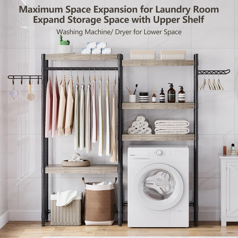 Homhougo Metal Free Standing Laundry Room Organizer & Reviews Wayfair